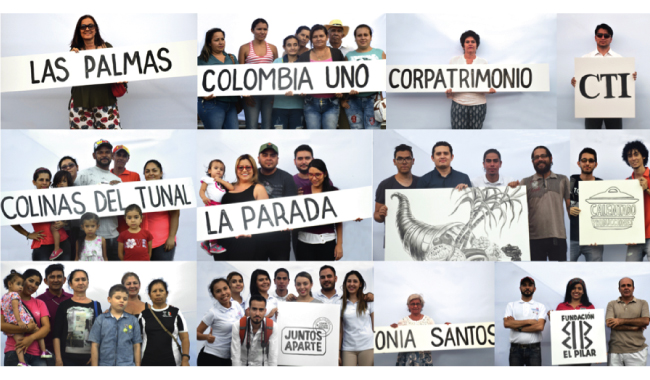 Personas con carteles