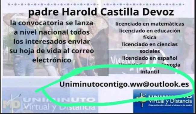 Las vacantes de UNIMINUTO son publicadas a través de perfiles oficiales de la institución.