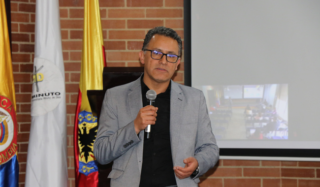 Subdirector de Comunicaciones de UNIMINUTO Bogotá en rendición de cuentas 2023