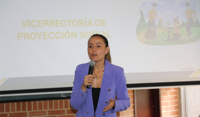 Vicerrectora de Proyección Social de UNIMINUTO Bogotá en rendición de cuentas 2023