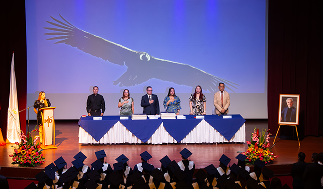 Carlos Alberto Pabón Meneses, PhD, Rector Oriente; Laura Marcela Puentes Velasco, secretaria de la Rectoría Oriente; Fabiola García-Herreros, directora del Centro Universitario Cúcuta; José Alberto Cristancho, coordinador académico del Centro Universitario Cúcuta; y Rocío del Pilar Castro Pérez, coordinadora Administrativa y Financiera del Centro Universitario Cúcuta.