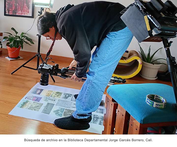 Búsqueda de archivo en la Biblioteca Departamental Jorge Garcés Borrero, Cali. 