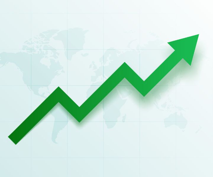 flecha en dirección ascendente