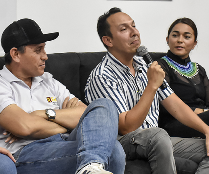 Panelistas invitados durante el conversatorio “Hablemos sobre patrimonio cultural”