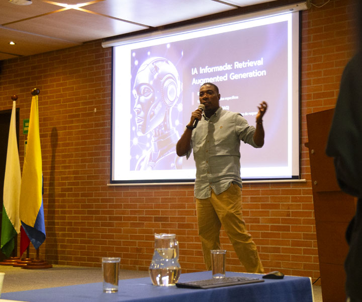 Jhon Leiber Mosquera en su presentación 