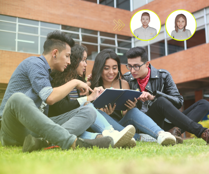 estudiantes universitarios viendo libros