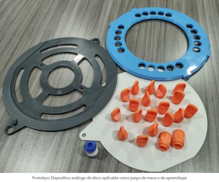 Prototipo: Dispositivo análogo de disco aplicable como juego de mesa o de aprendizaje