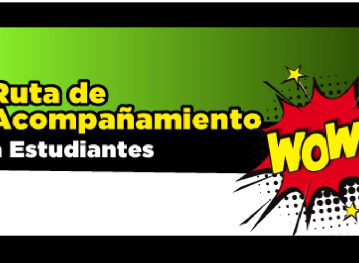 Personas en una mesa con otra personas sosteniendo una hoja que hace alusión al acompañamiento que realiza Bienestar Institucional