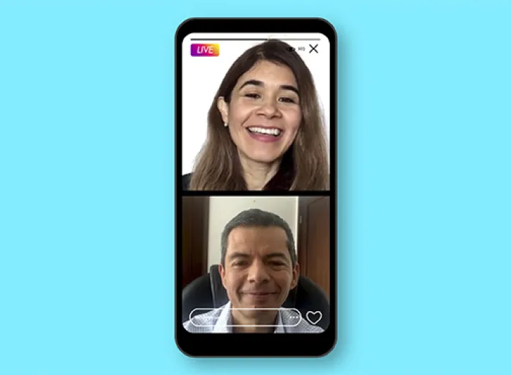 Una mujer y un hombre sonriendo