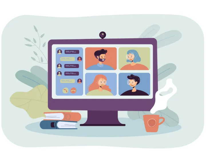 dibujos animados plasmados en una pantalla de pc 