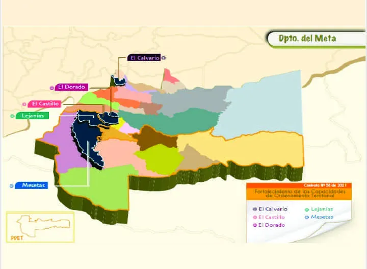 Mapa departamento Meta