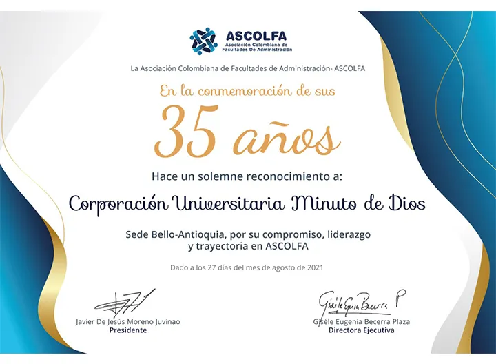 ASCOLFA otorgó reconocimiento a Facultad de Ciencias Económicas y Administrativas 