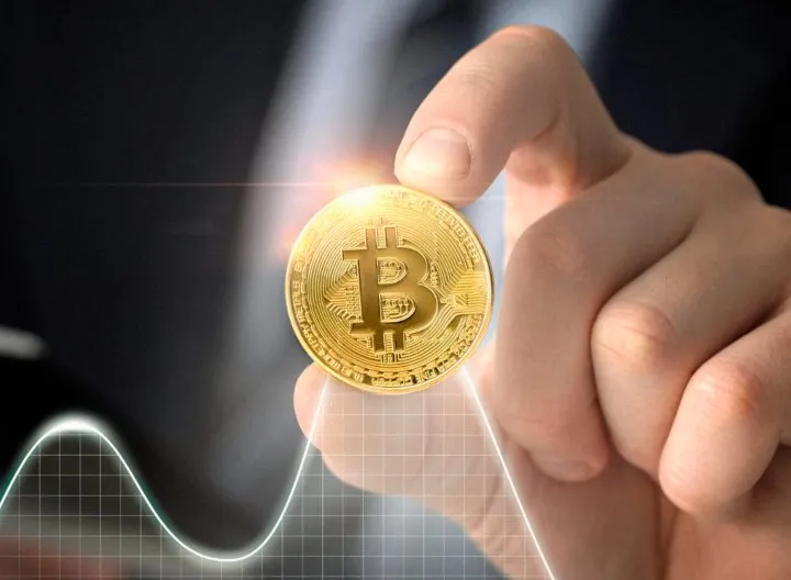 mano sosteniendo bitcoin