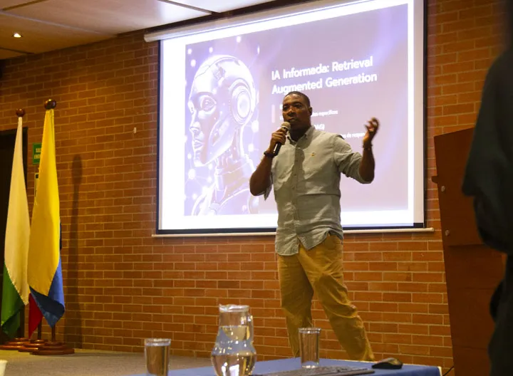 Jhon Leiber Mosquera en su presentación 