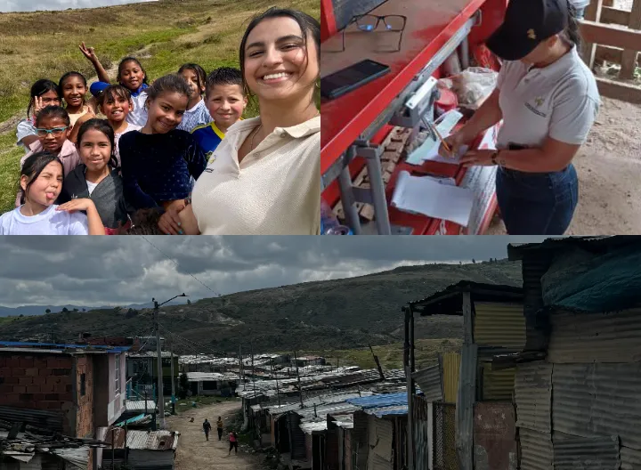 Collage de fotos de estudiantes en inmersión