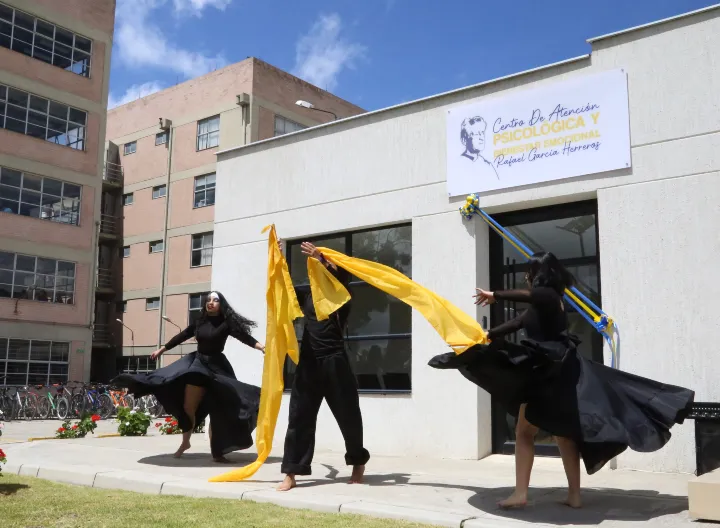 representación de un acto cultural al aire libre