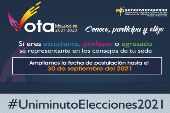 Imagen promocional Votaciones Uniminuto 2021-2