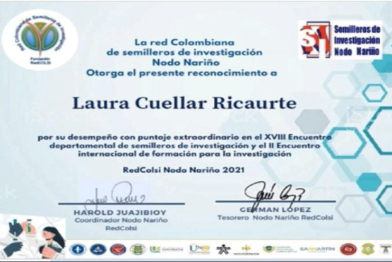 reconocimiento a Laura Cuellar del Centro Regional Pasto