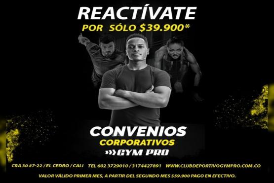 Pieza promocional convenio Gym Pro UNIMINUTO