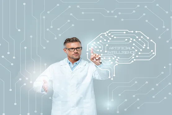 ingeniero con holograma